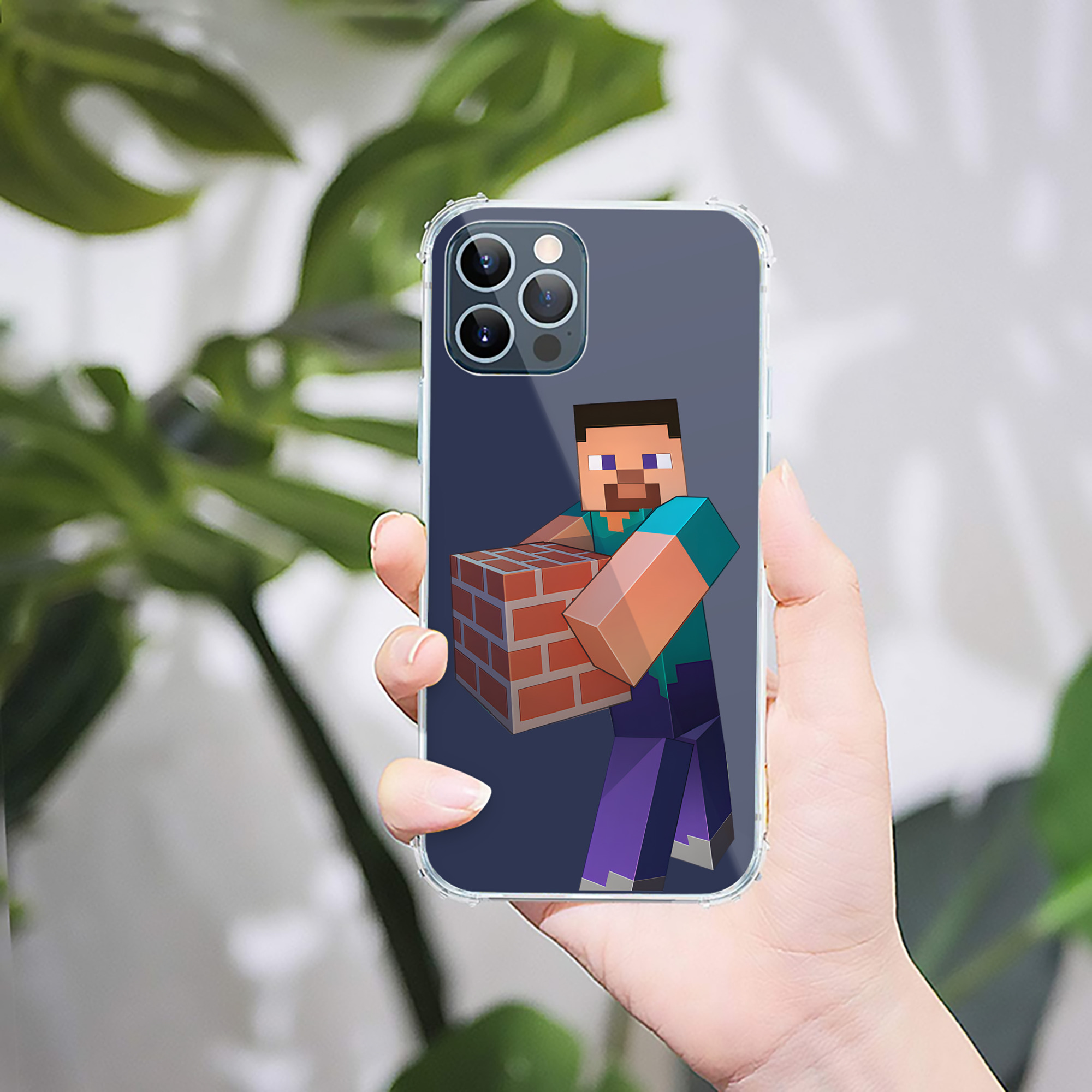 （画像用） マインクラフト ブロックの世界 Minecraft MC Block world 【iPhone 12シリーズ対応】透明スマホケース（クリアソフトケース）
